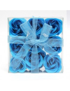 ESTUCHE 9 ROSAS DE JABON AZUL