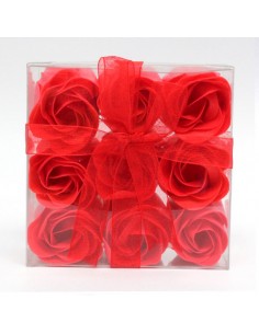 ESTUCHE 9 ROSAS DE JABON ROJAS