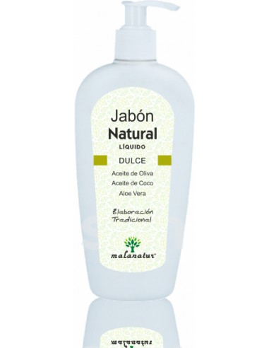 Jabon natural liquido aroma dulce con aceite oliva, aceite coco, aloe vera 250 ml