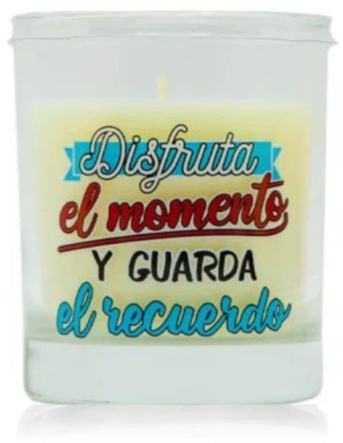 Vela aromática en vaso con mensaje...