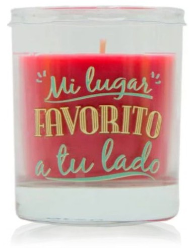 Vela aromática en vaso con mensaje MI...
