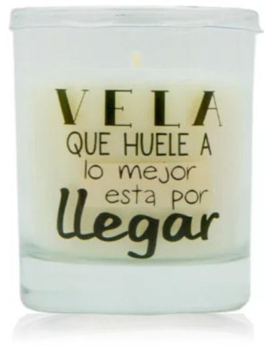 Vela aromática en vaso con mensaje LO...